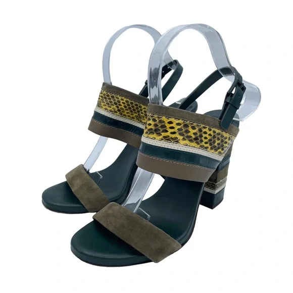 Tory Burch Edina Slingback Sandals 7 Green - Picture 5 of 16